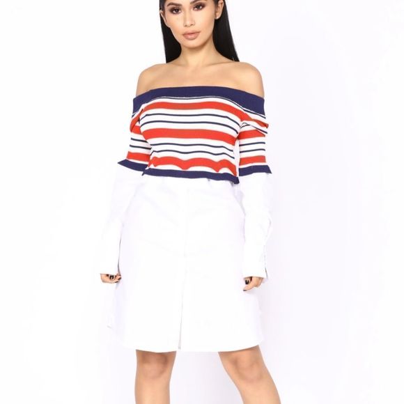 Fashion Nova Michaela Striped Shirt Dress - Picture 1 of 11